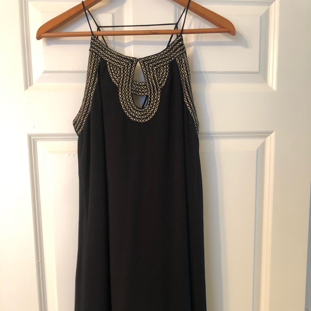 Black and gold cocktail dress